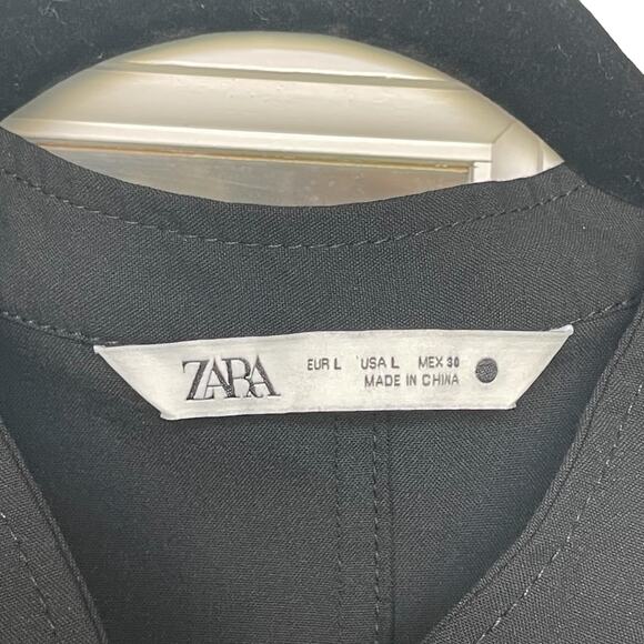 ZARA LIMITED EDITION SHIRT DRESS WITH TONE DETAILS BLACK SIZE L | 2317/645 - Picture 5 of 8